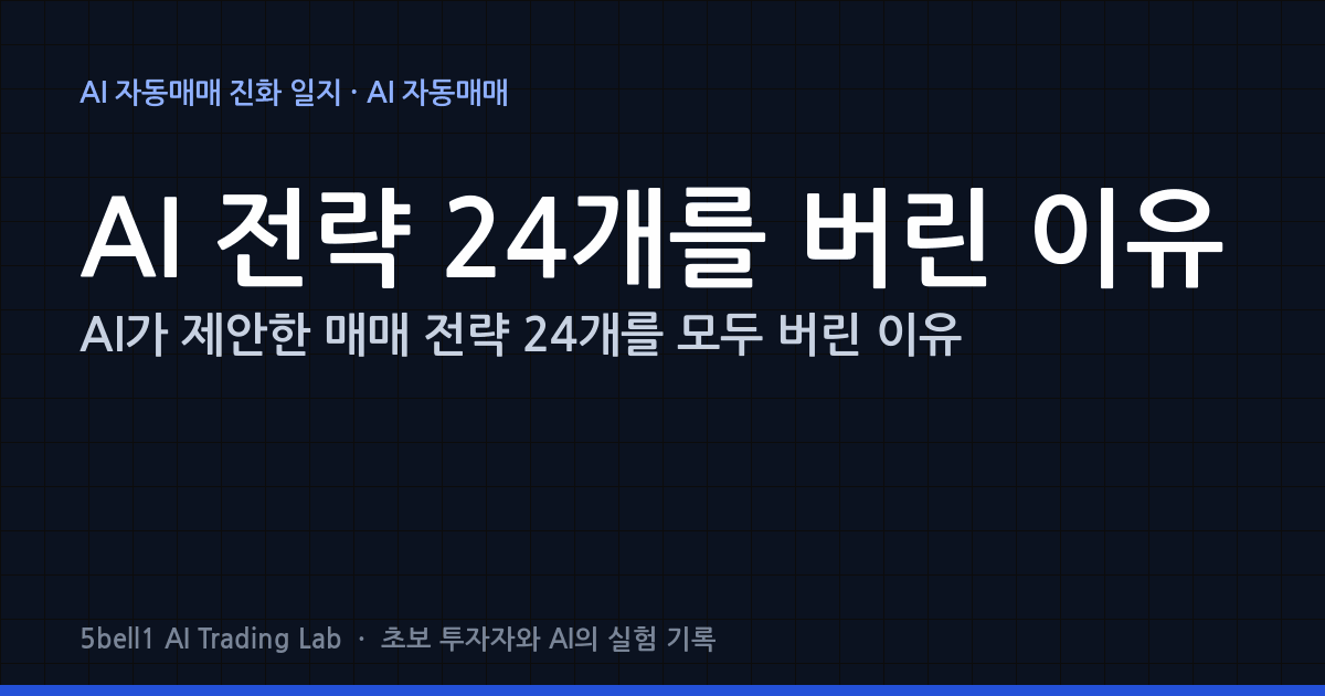 AI가 제안한 매매 전략 24개를 모두 버린 이유